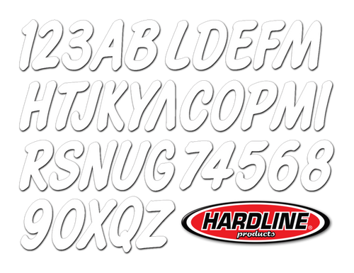 Hardline WHI400EC - Boat Lettering Registration Kit 3 in. - 400 White Solid