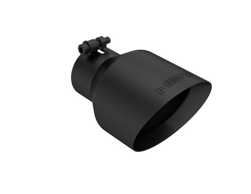 MBRP T5187BLK - Universal 3in Hex Tip 5in Inlet 8in Length Dual Wall Exhaust Tip - Black Coated