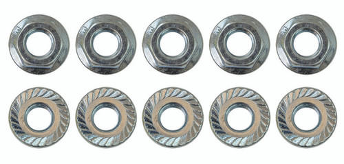 Moroso 38838 - 5/16in-24 Serrated Zinc Flange Nut  - 10 Pack
