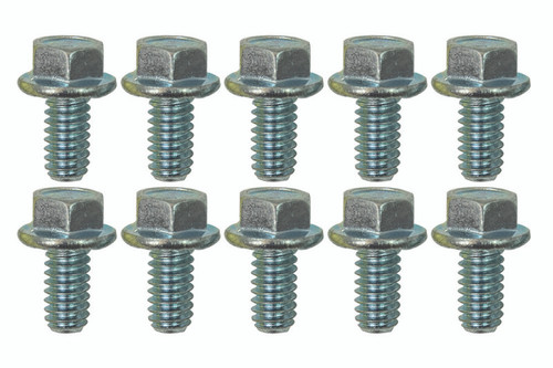 Moroso 38842 - 1/4in-20 x .500in Serrated Zinc Flange Bolt  - 10 Pack