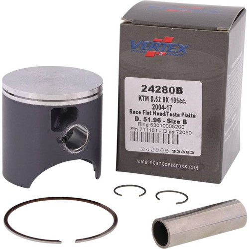 Vertex Pistons 24280B - Vertex Piston 04-11 KTM 105 SX 105cc Cast Race Piston Kit
