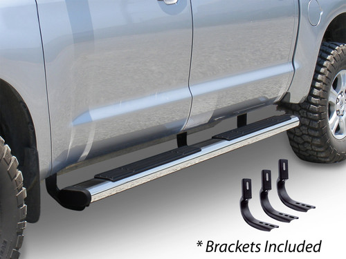 Big Country 396301876 - Truck Accessories  - 6" WIDESIDER Platinum Side Bars With Mounting Bracket Kit - Polished Stainless Steel