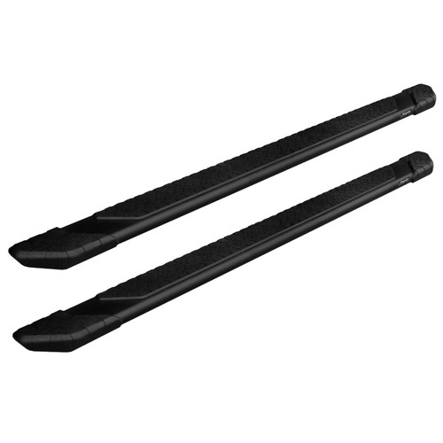 Raptor 1907-0589BT - 5 in. Treadsteps; Black Textured Aluminum; Rocker Panel Mount;