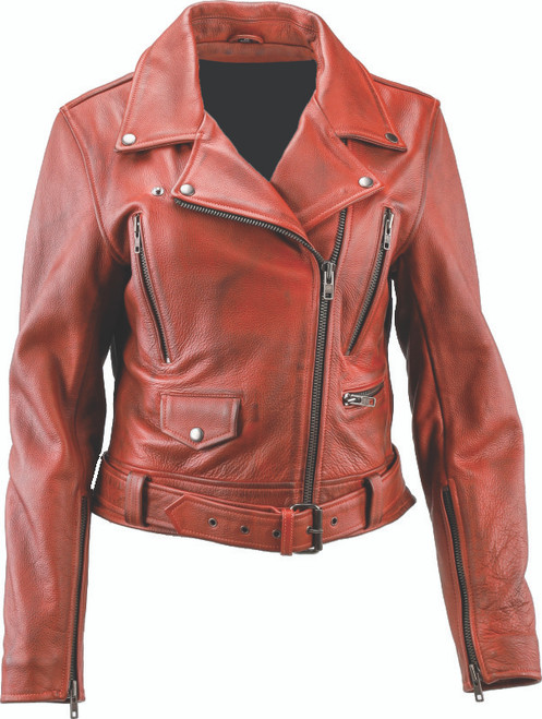 Kuryakyn 094394 - Leather By River Road Arabian Spice Leather Jacket Red Womens - Medium