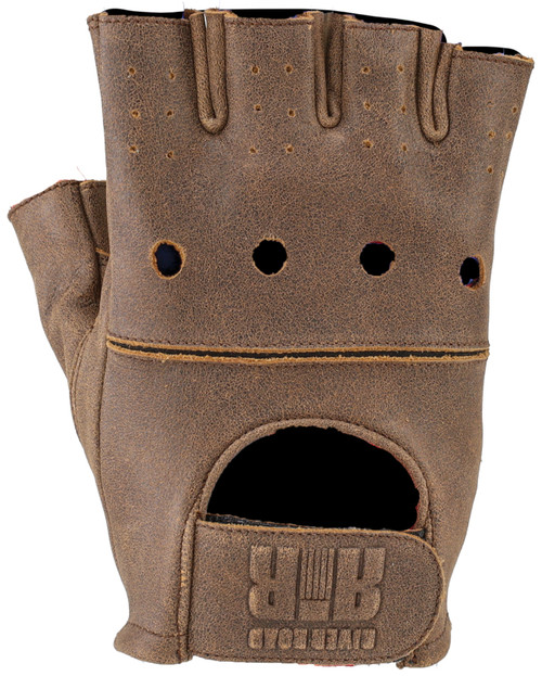 Kuryakyn 094461 - Leather By River Road Buster Vintage Shorty Gloves Black - Medium