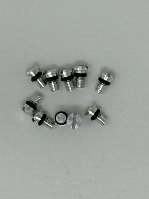 KYB 110090000510 - 90-23 Kaw / Hon / Suz / Yam Front Fork Bleed Bolt w/ O-Ring - Aluminum - 10 Pk