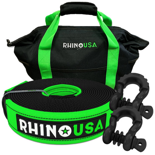 Rhino USA RNO-SHACKSTRAP20 - 20Ft Tow Strap/Shackles Combo