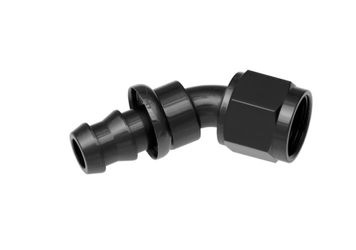 Redhorse Performance 2045-10-2 - 10AN Push Lock Hose End Black 45-Deg
