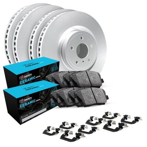 R1 Concepts WDWH2-63038 - Brake Rotor- Carbon Coated with Ceramic Pads & Hdw