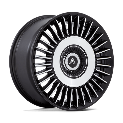 Asanti AB040MD22904215 - 22X9 Satin Black With Bright Machined Face