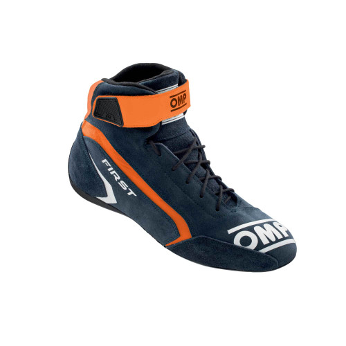 OMP Racing IC0-0824-A01-249-41 - FIRST SHOES FIA 8856-201 8 NAVY BLUE / ORANGE SZ