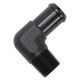 Edelbrock 8165 - Hose End 90-Deg 1/2In NPT to 3/4In Barb Black Anodize