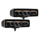 Go Rhino 750600622SBS - Xplor Blackout Combo Series Sixline LED Spot Lights w/Amber (Surface Mount) - Blk (Pair)