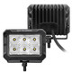 Go Rhino 753003023FBS - Xplor Bright Series Rectangle LED Flood Light Kit (Surface/Thread Std Mnt) 4x3 - Blk (Pair)