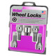 McGard 27261 - Wheel Lock Bolt Set - 4pk. (Cone Seat) M12X1.25 / 19mm Hex / 25.6mm Shank Length - Chrome