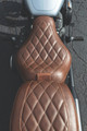 Mustang Motorcycle 83031 - Mustang 18-21 Harley Street Bob Wide Tripper Solo Seat w/Driver Backrest Diamond Stitch - Brown