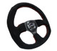 NRG RST-009S-RS - Reinforced Steering Wheel (320mm Horizontal / 330mm Vertical) Suede w/Red Stitch