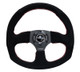 NRG RST-009S-RS - Reinforced Steering Wheel (320mm Horizontal / 330mm Vertical) Suede w/Red Stitch
