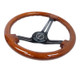 NRG RST-018BR-BK - Reinforced Steering Wheel (350mm / 3in. Deep) Brown Wood w/Blk Matte Spoke/Black Center Mark