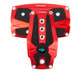 NRG PDL-250RD - Brushed Aluminum Sport Pedal A/T - Red w/Black Rubber Inserts