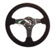 NRG RST-036MB-S - Reinforced Steering Wheel (350mm / 3in. Deep) Blk Suede w/Blk BBall Stitch (Odi Bakchis Edition)