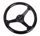 NRG RST-036BSB-BK - Reinforced Steering Wheel (350mm / 3in Deep) Classic Blk Sparkle Wood Grain w/Blk 3-Spoke Center