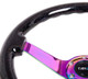 NRG RST-036BSB-MC - Reinforced Steering Wheel (350mm / 3in. Deep) Classic Blk Sparkle w/4mm Neochrome 3-Spoke Center