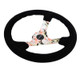 NRG RST-036FL-S - Reinforced Steering Wheel (350mm / 3in. Deep) Blk Suede Floral Dipped w/ Blk Baseball Stitch