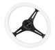 NRG ST-015BK-GL - Classic Wood Grain Steering Wheel (350mm) Glow-N-The-Dark Green Grip w/Black 3-Spoke Center