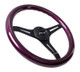 NRG ST-015BK-PP - Classic Wood Grain Steering Wheel (350mm) Purple Pearl/Flake Paint w/Black 3-Spoke Center