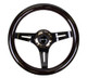 NRG ST-310BK-BK - Classic Wood Grain Steering Wheel (310mm) Black w/Black Chrome 3-Spoke Center