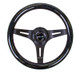 NRG ST-310BSB-BK - Classic Wood Grain Steering Wheel (310mm) Black Sparkle w/Blk 3-Spoke Center