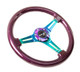NRG ST-015MC-PP - Classic Wood Grain Steering Wheel (350mm) Purple Pearl Paint w/Neochrome 3-Spoke Center