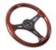 NRG ST-015-1BK - Classic Wood Grain Steering Wheel (330mm) Wood Grain w/Matte Black 3-Spoke Center
