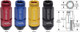 Project Kics WRL5311R - Leggdura Racing Shell Type Lug Nut 53mm Open-End Look 16 Pcs + 4 Locks 12X1.5 Red