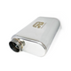 Stainless Bros 616-07623-0230 - 17in Overall Length 3in Thin Oval SS304 Muffler - 3in Offset In/Offset Out