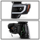 Spyder 5087591 - Ford F150 13-14 Xenon Model Only Light Bar Projector Headlights Black PRO-YD-FF15013PL-BK