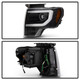Spyder 5087584 - Ford F150 13-14 Xenon Model Only Light Bar Projector Headlights Blk PRO-YD-FF15013PL-SEQ-BK