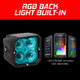 XKGLOW XK065001-FO-KIT - XK Glow XKchrome 20w LED Cube Light w/ RGB Accent Light Kit w/ Controller- Fog Beam 2pc