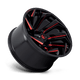 Fuel Wheels D75522208247 - Aluminum Wheels 22X12 Reaction D755 8 On 165.1 Gloss Black Milled Red Tint 125.2 Bore -44 Offset Fuel Off Road Wheels