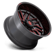 Fuel Wheels D80820901850 - Aluminum Wheels 20X9 Hurricane D808 8 On 180 Gloss Black/Red Milled 124.2 Bore 1 Offset Fuel Off Road Wheels