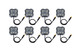 Diode Dynamics DD7752 - Stage Series SXS Rock Light Installer Kit, White Diffused M8 (8-pack)