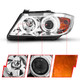 Anzo 121336 - 2006-2008 BMW 3 Series E90-E91 Projector Headlights w/ Halo w/ LED Bar Chrome (CCFL)