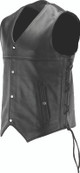 Kuryakyn 094433 - Leather By River Road Old Skool Leather Vest Black - Large