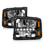 Anzo 111106 - 2000-2004 Ford Excursion Crystal Headlights Black w/ LED 1pc Anzo 111106 - 2000-2004 Ford Excursion Crystal Headlights Black w/ LED 1pc
