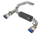 aFe Power 49-33104-L - Takeda 3in 304 SS Axle-Back Exhaust System w/ Blue Flame Tip 16-18 Ford Focus RS 2.3L (t)