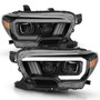 Anzo 111379 - 2016-2017 Toyota Tacoma Projector Headlights w/ Plank Style Design Black/Amber w/ DRL