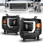 Anzo 111450 - 2014-2015 Gmc Sierra 1500HD Projector Plank Style Headlight Black W/ Drl