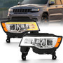 Anzo 111419 - 2017-2018 Jeep Grand Cherokee Projector Headlights w/ Plank Style Switchback - Chrome w/ Amber