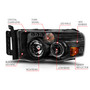 Anzo 111490 - 2002-2005 Dodge Ram 1500 Projector Headlights w/ Halo Black Clear Amber Anzo 111490 - 2002-2005 Dodge Ram 1500 Projector Headlights w/ Halo Black Clear Amber